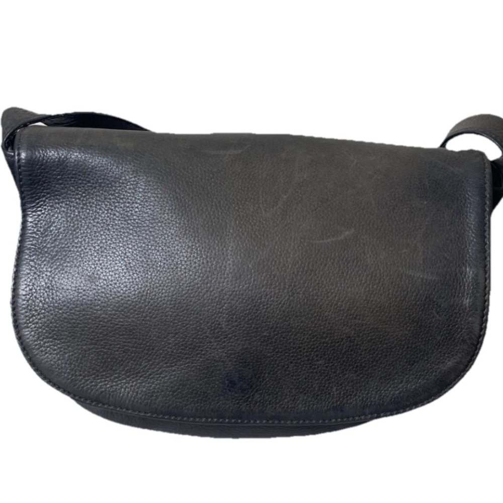 Coach Sonoma 4903 Charcoal Leather Flap Crossbody Shoulder large Bag